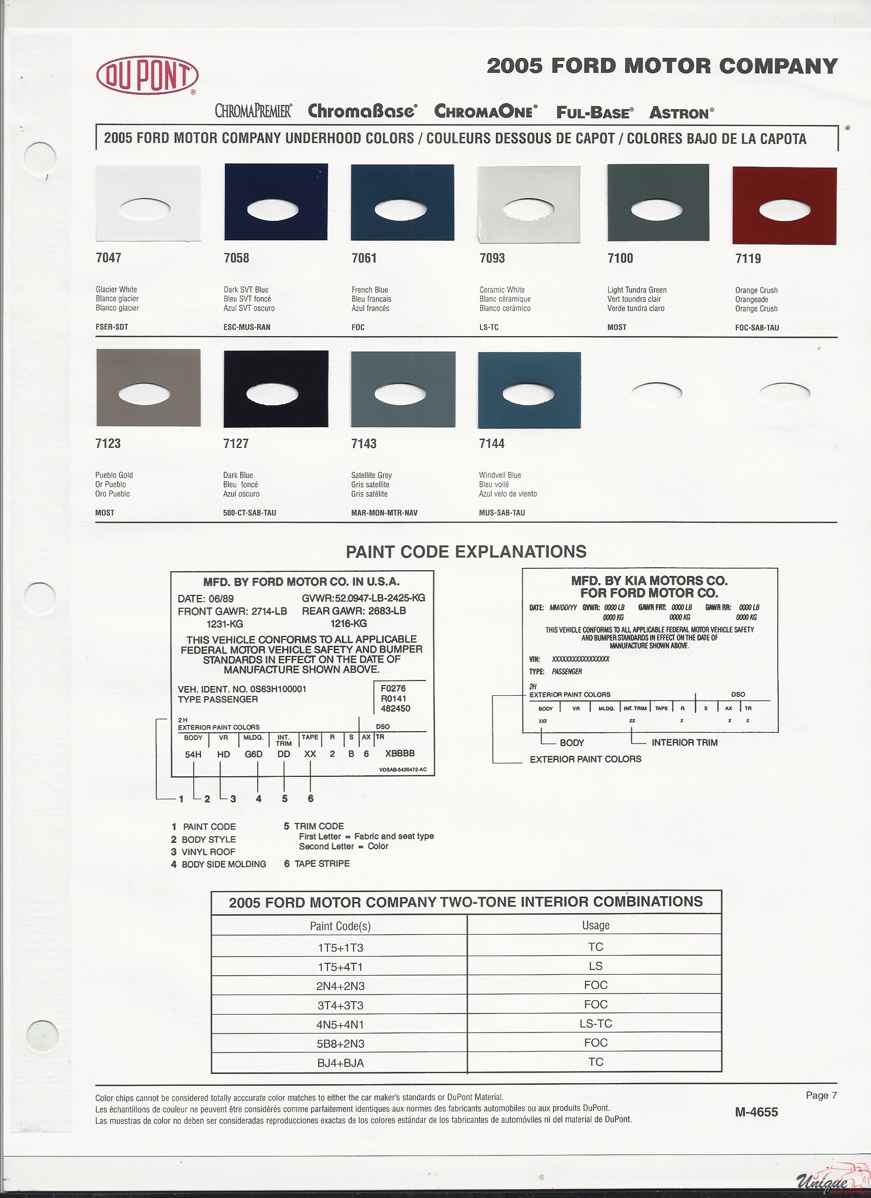 2005 Ford-6 Paint Charts